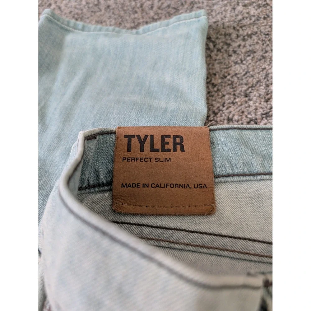 J Brand Tyler Perfect Slim Mens Light Wash Jeans Made in USA Blue - Picture 3 of 8